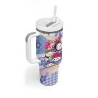 Personalized Japanese Kawaii Sushi Tumbler With Handle Blue Wagara Palaka This Is How I Roll LT9 - Polynesian Pride