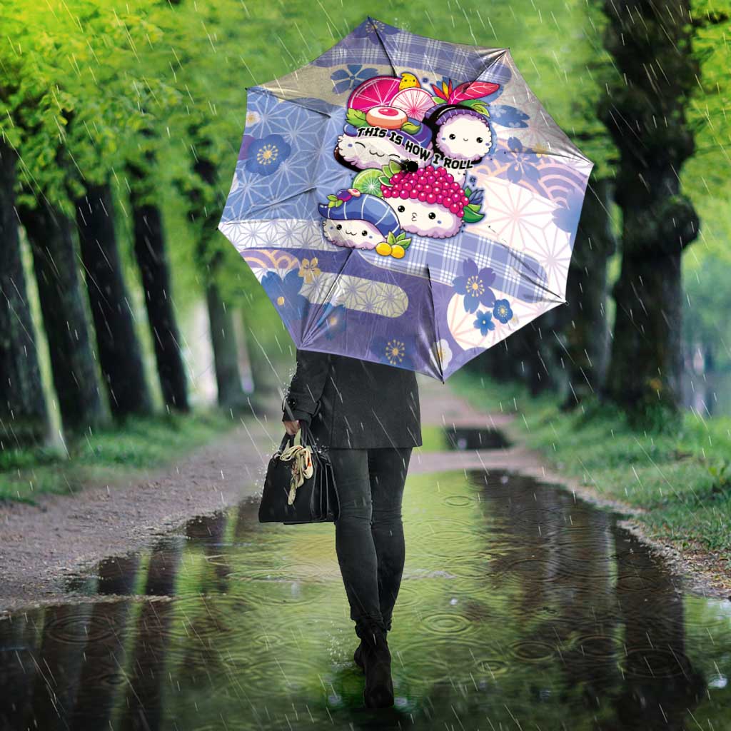 Japanese Kawaii Sushi Umbrella Blue Wagara Palaka This Is How I Roll LT9 - Polynesian Pride