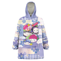 Personalized Japanese Kawaii Sushi Wearable Blanket Hoodie Blue Wagara Palaka This Is How I Roll LT9 One Size Blue - Polynesian Pride