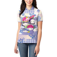 Personalized Japanese Kawaii Sushi Women Polo Shirt Blue Wagara Palaka This Is How I Roll LT9 - Polynesian Pride