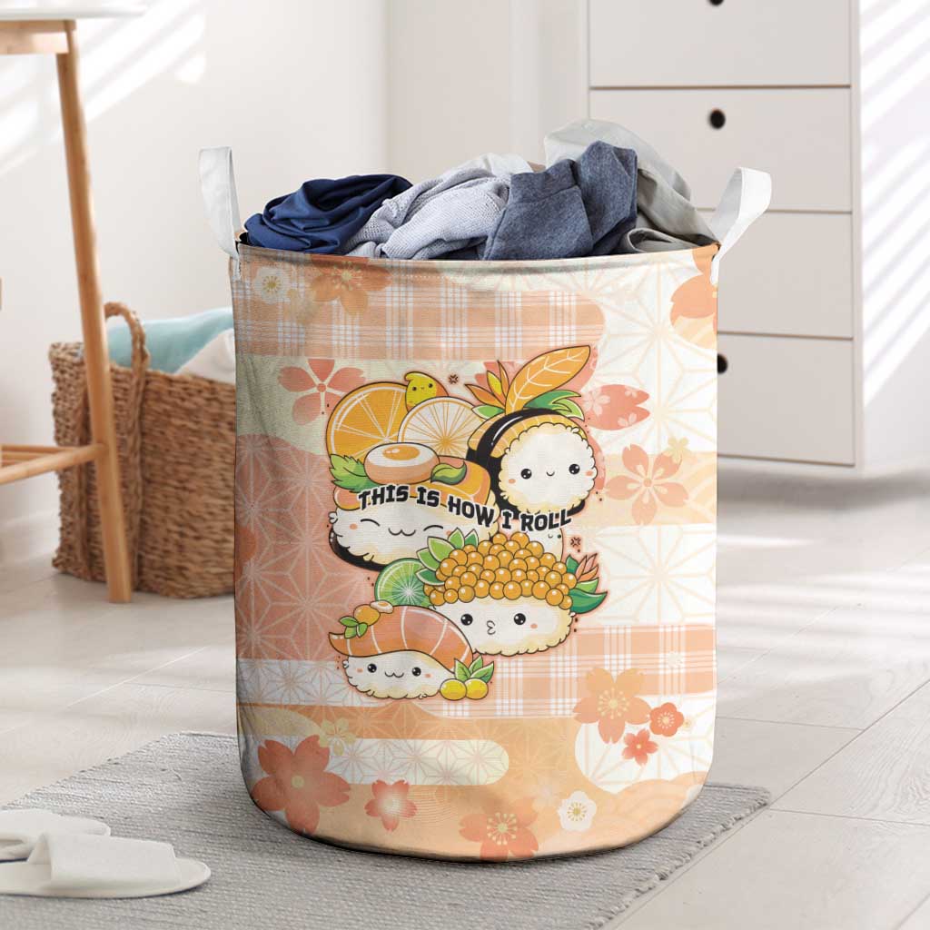 Japanese Kawaii Sushi Laundry Basket Peach Wagara Palaka This Is How I Roll LT9 Peach - Polynesian Pride