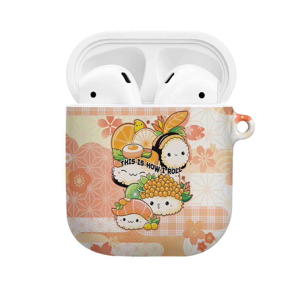 Japanese Kawaii Sushi AirPods Case Peach Wagara Palaka This Is How I Roll LT9 Peach - Polynesian Pride