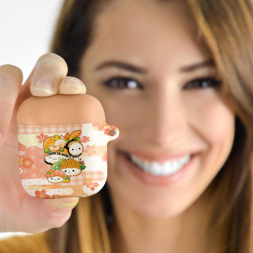 Japanese Kawaii Sushi AirPods Case Peach Wagara Palaka This Is How I Roll LT9 - Polynesian Pride