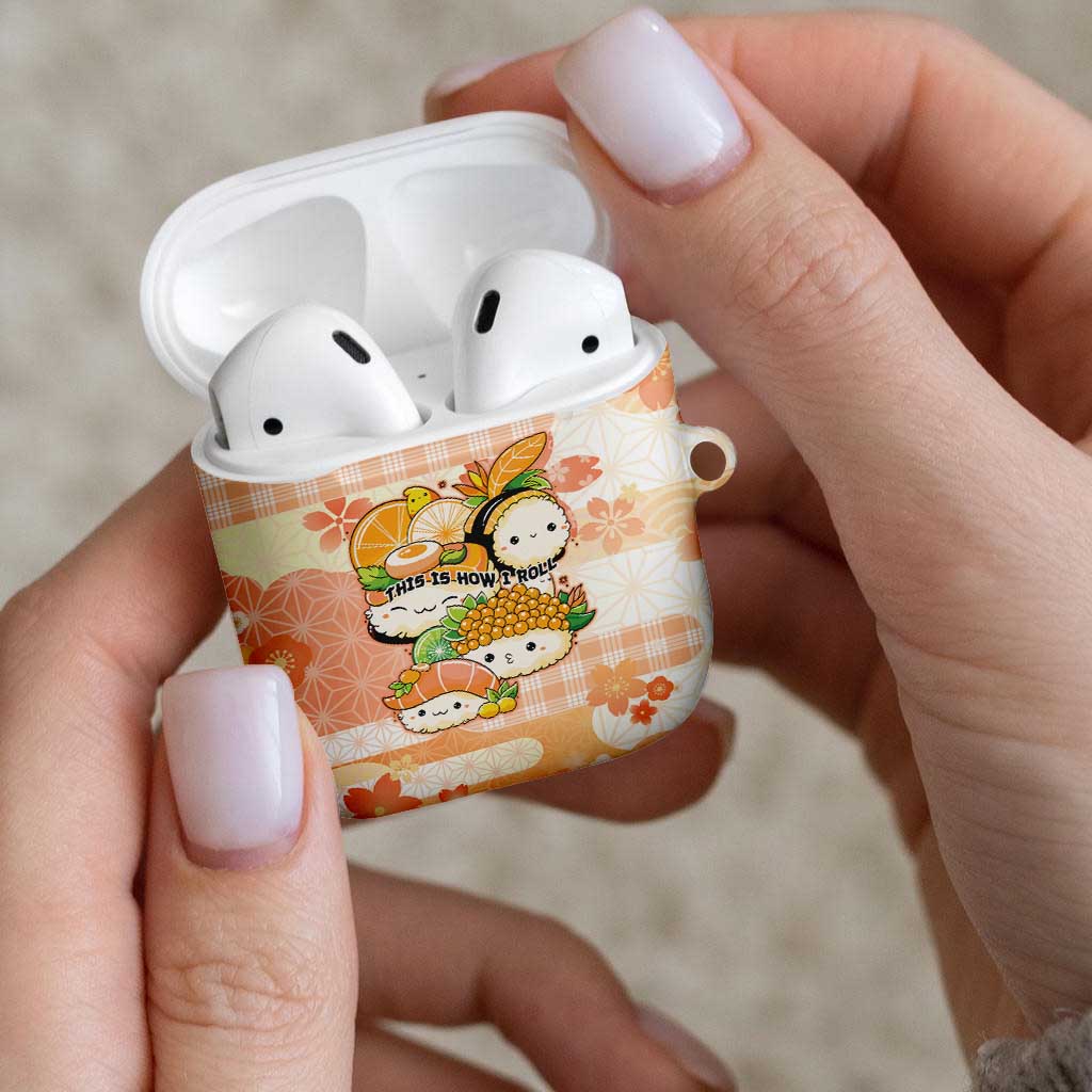 Japanese Kawaii Sushi AirPods Case Peach Wagara Palaka This Is How I Roll LT9 - Polynesian Pride