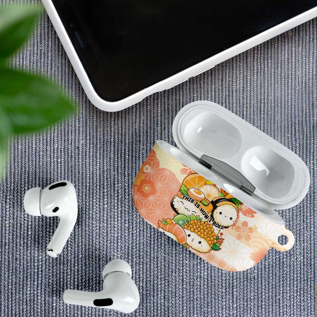 Japanese Kawaii Sushi AirPods Case Peach Wagara Palaka This Is How I Roll LT9 - Polynesian Pride
