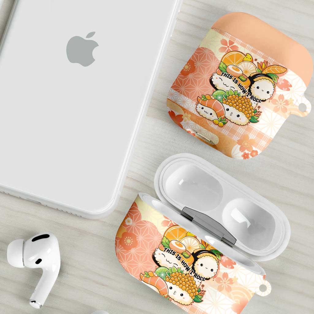 Japanese Kawaii Sushi AirPods Case Peach Wagara Palaka This Is How I Roll LT9 - Polynesian Pride