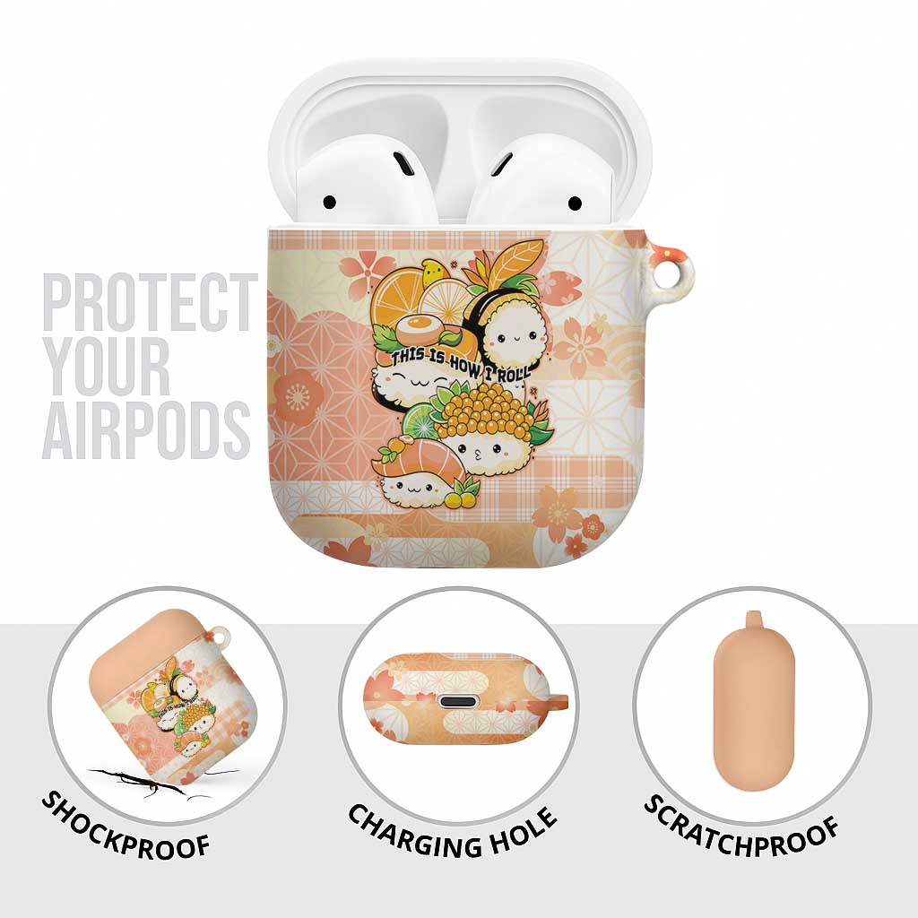 Japanese Kawaii Sushi AirPods Case Peach Wagara Palaka This Is How I Roll LT9 - Polynesian Pride