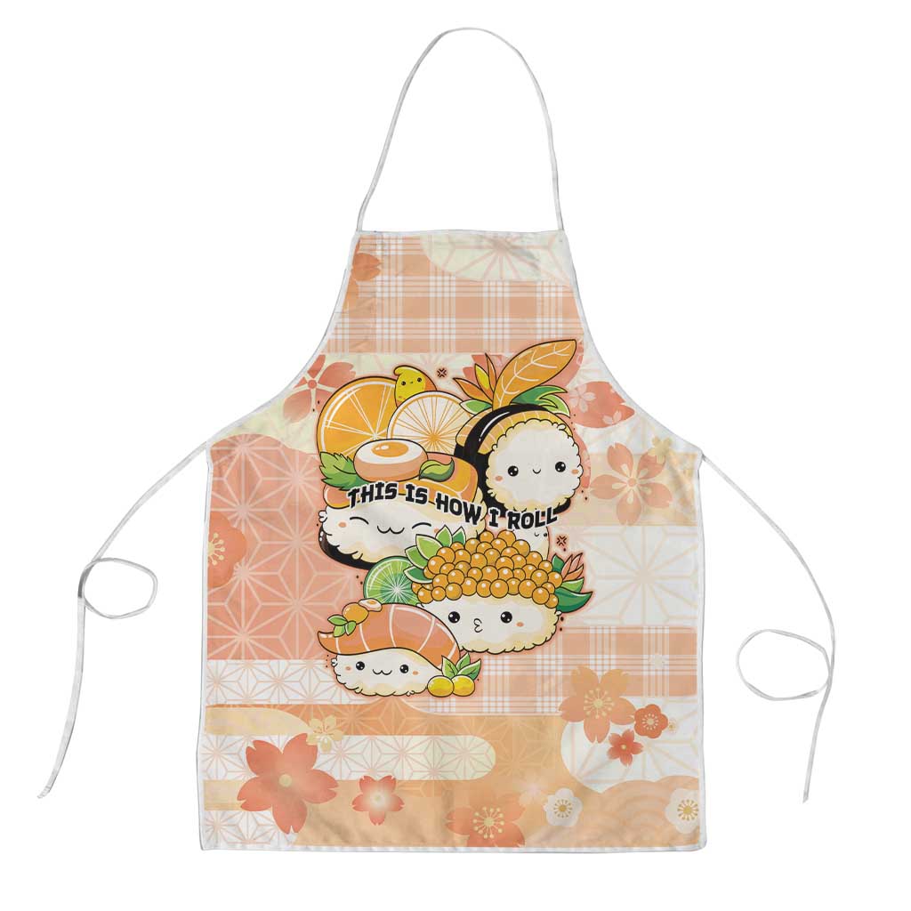 Japanese Kawaii Sushi Apron Peach Wagara Palaka This Is How I Roll LT9 Peach - Polynesian Pride