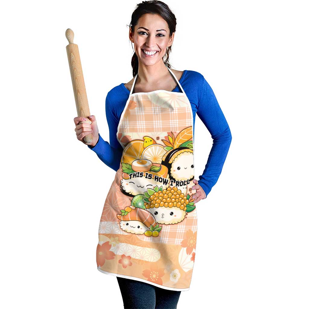 Japanese Kawaii Sushi Apron Peach Wagara Palaka This Is How I Roll LT9 - Polynesian Pride