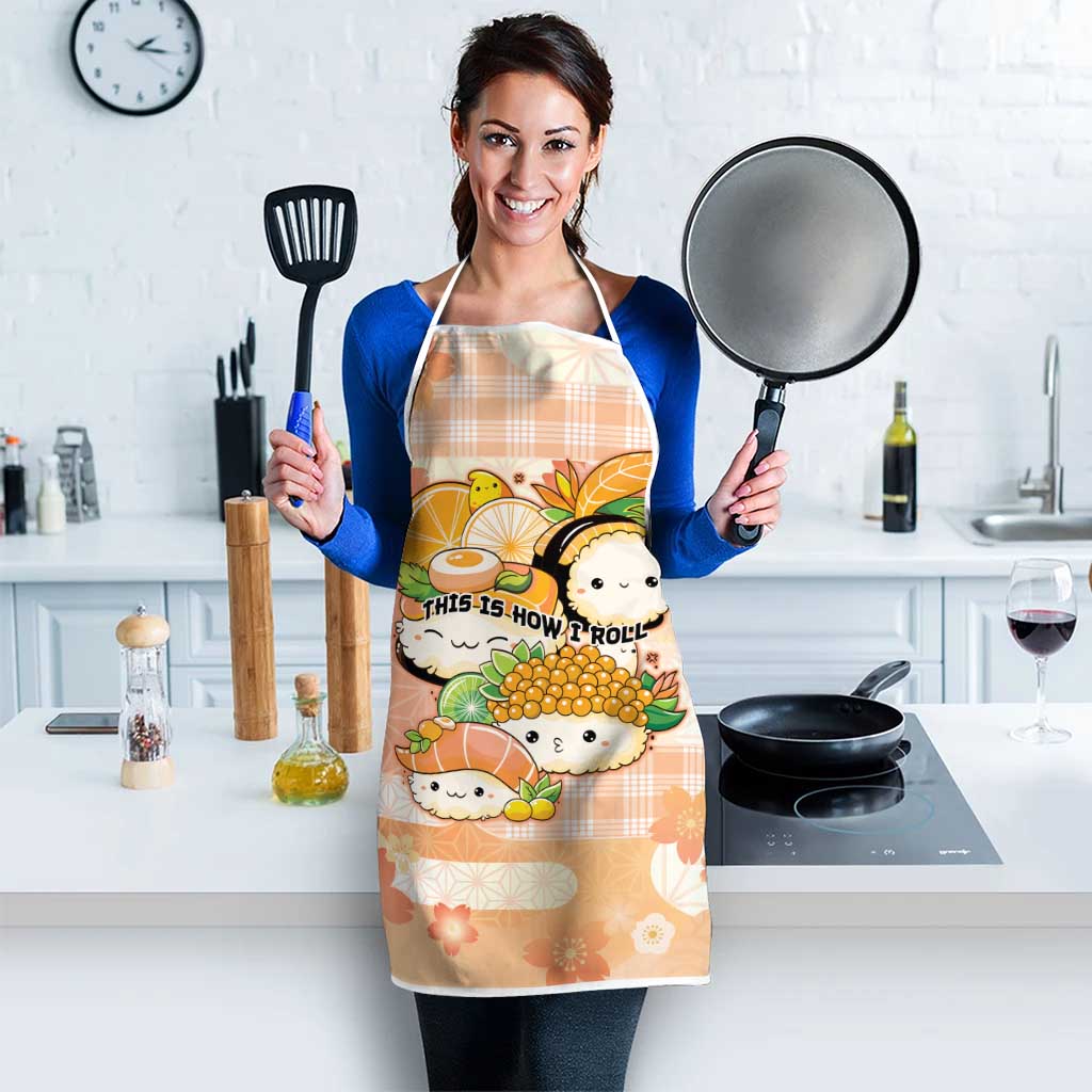 Japanese Kawaii Sushi Apron Peach Wagara Palaka This Is How I Roll LT9 - Polynesian Pride