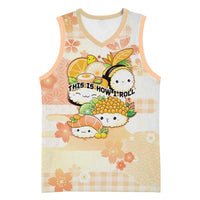 Personalized Japanese Kawaii Sushi Basketball Jersey Peach Wagara Palaka This Is How I Roll LT9 Unisex Peach - Polynesian Pride