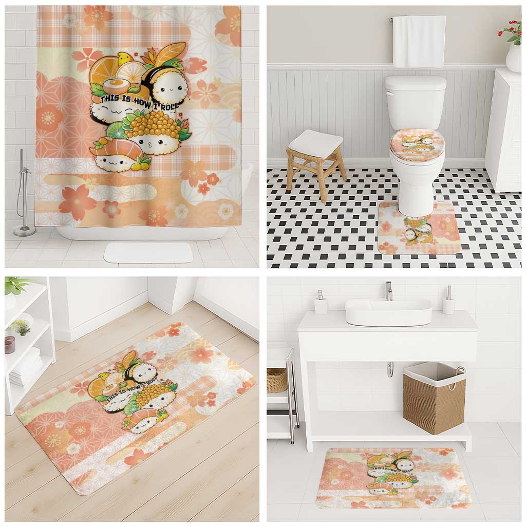 Japanese Kawaii Sushi Bathroom Set Peach Wagara Palaka This Is How I Roll LT9 - Polynesian Pride
