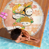 Japanese Kawaii Sushi Beach Blanket Peach Wagara Palaka This Is How I Roll LT9 - Polynesian Pride