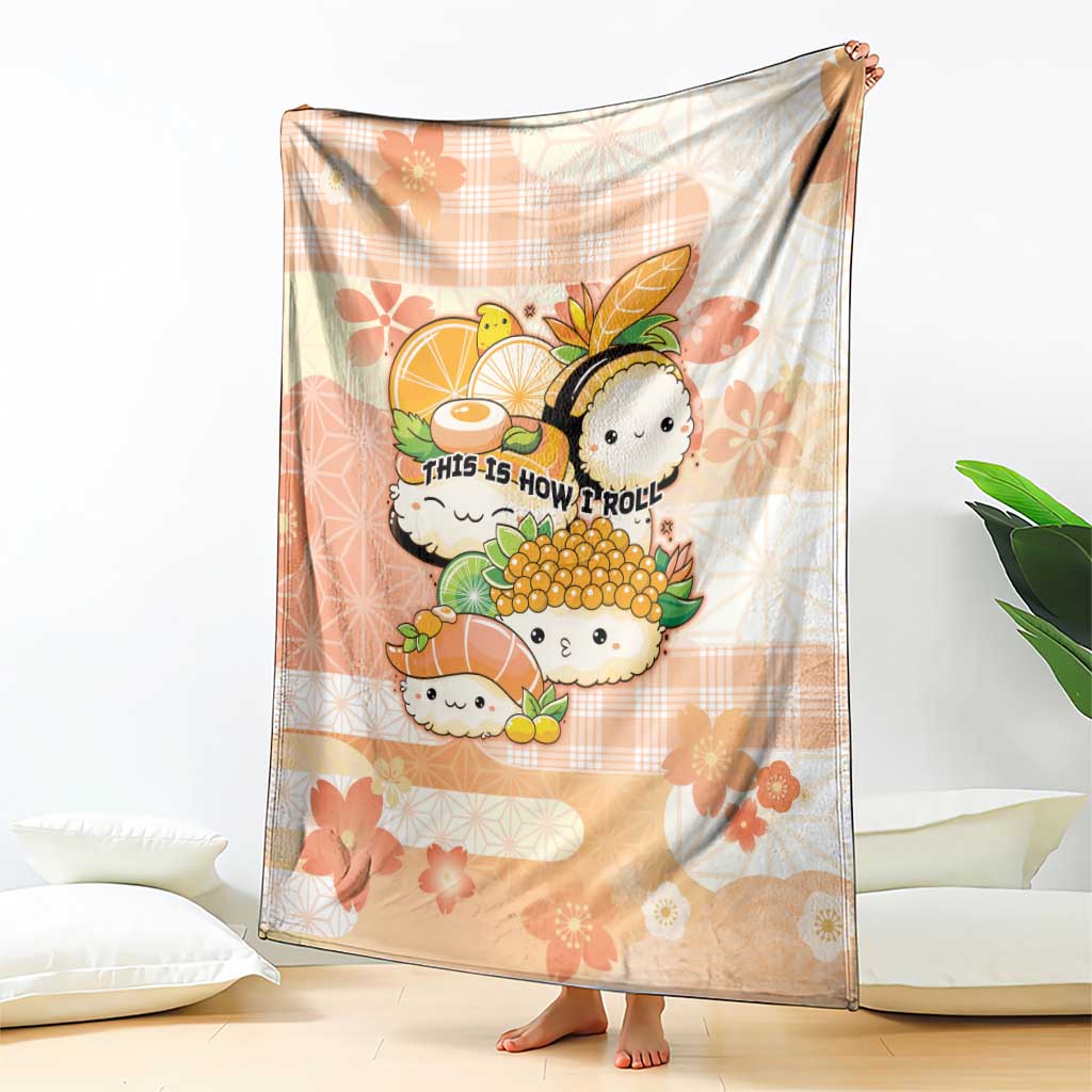 Japanese Kawaii Sushi Blanket Peach Wagara Palaka This Is How I Roll LT9 - Polynesian Pride