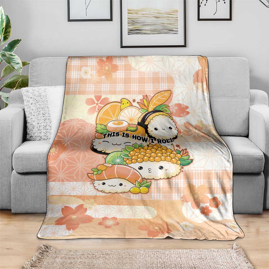 Japanese Kawaii Sushi Blanket Peach Wagara Palaka This Is How I Roll LT9 - Polynesian Pride