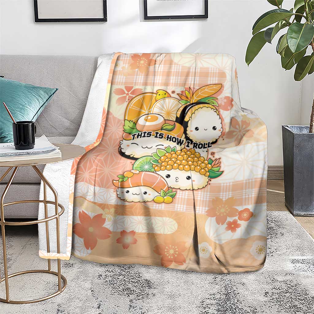 Japanese Kawaii Sushi Blanket Peach Wagara Palaka This Is How I Roll LT9 - Polynesian Pride