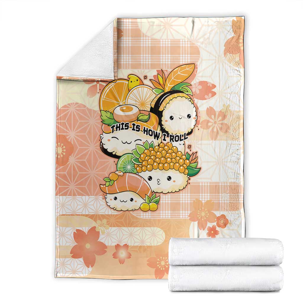 Japanese Kawaii Sushi Blanket Peach Wagara Palaka This Is How I Roll LT9 - Polynesian Pride