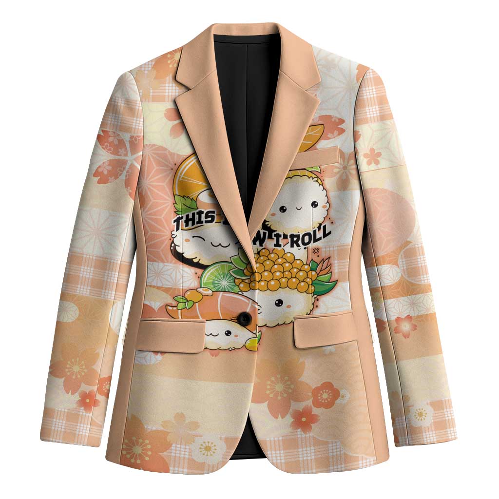 Personalized Japanese Kawaii Sushi Blazer Peach Wagara Palaka This Is How I Roll LT9 Unisex Peach - Polynesian Pride