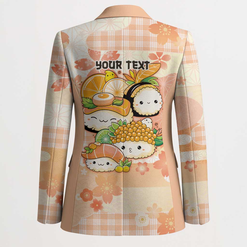 Personalized Japanese Kawaii Sushi Blazer Peach Wagara Palaka This Is How I Roll LT9 - Polynesian Pride