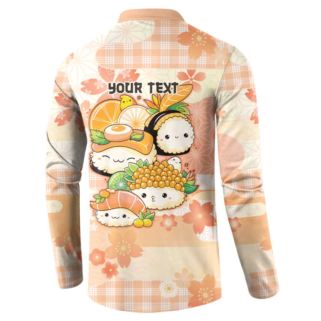 Personalized Japanese Kawaii Sushi Button Sweatshirt Peach Wagara Palaka This Is How I Roll LT9 - Polynesian Pride