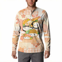 Personalized Japanese Kawaii Sushi Button Sweatshirt Peach Wagara Palaka This Is How I Roll LT9 - Polynesian Pride