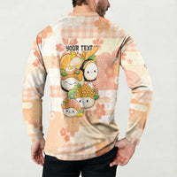 Personalized Japanese Kawaii Sushi Button Sweatshirt Peach Wagara Palaka This Is How I Roll LT9 - Polynesian Pride