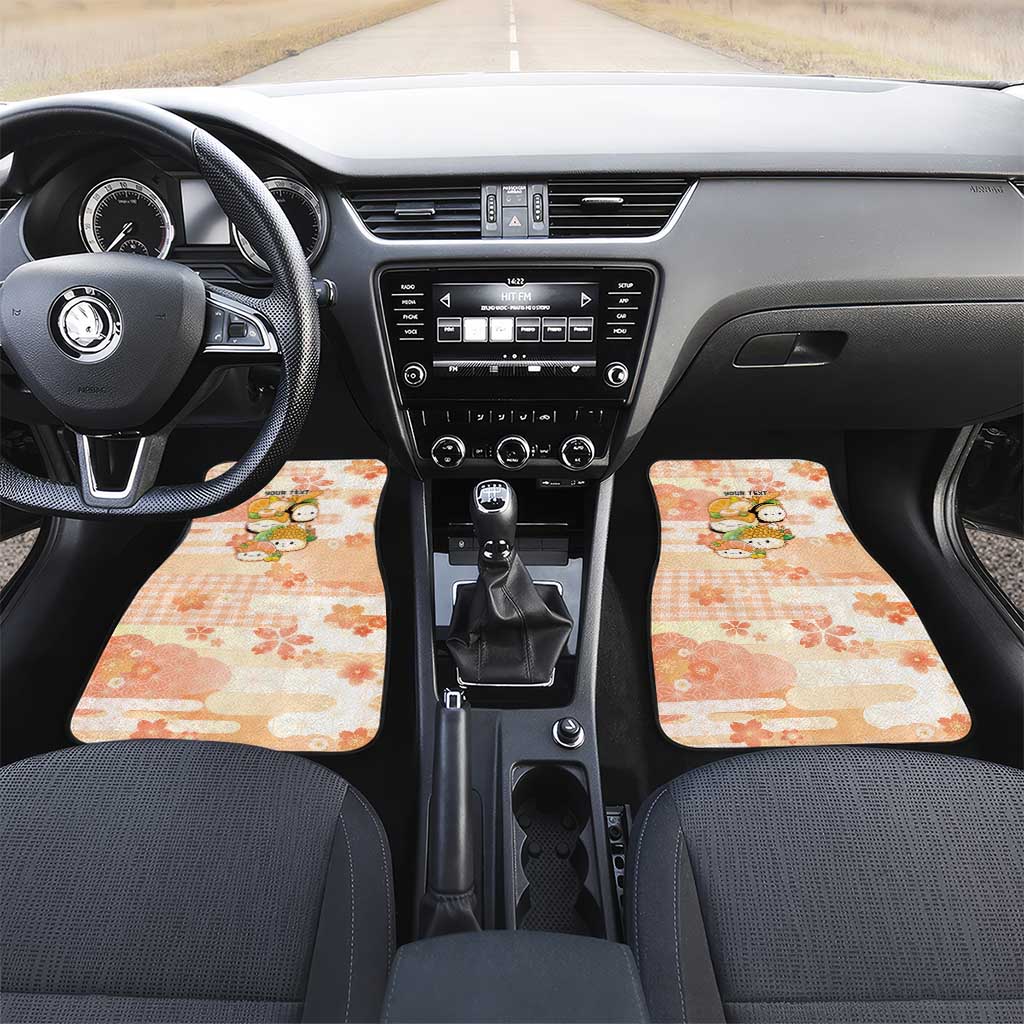Personalized Japanese Kawaii Sushi Car Mats Peach Wagara Palaka This Is How I Roll LT9 Set 2pcs - Front Peach - Polynesian Pride
