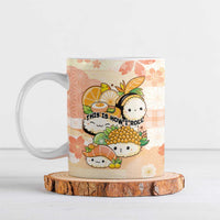 Personalized Japanese Kawaii Sushi Ceramic Mug Peach Wagara Palaka This Is How I Roll