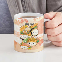 Personalized Japanese Kawaii Sushi Ceramic Mug Peach Wagara Palaka This Is How I Roll