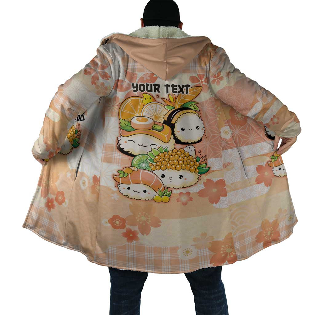 Personalized Japanese Kawaii Sushi Cloak Peach Wagara Palaka This Is How I Roll LT9 - Polynesian Pride
