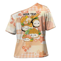 Personalized Japanese Kawaii Sushi Cross Shoulder Shirt Peach Wagara Palaka This Is How I Roll LT9 - Polynesian Pride