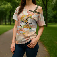Personalized Japanese Kawaii Sushi Cross Shoulder Shirt Peach Wagara Palaka This Is How I Roll LT9 - Polynesian Pride
