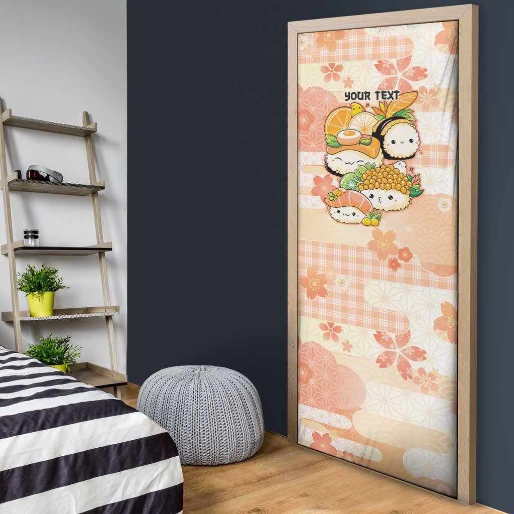 Personalized Japanese Kawaii Sushi Door Cover Peach Wagara Palaka This Is How I Roll LT9 - Polynesian Pride