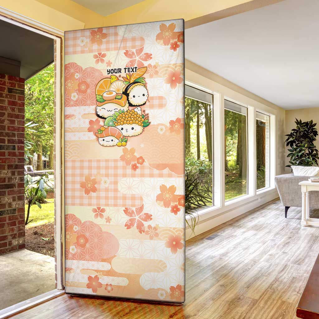 Personalized Japanese Kawaii Sushi Door Cover Peach Wagara Palaka This Is How I Roll LT9 - Polynesian Pride