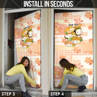 Personalized Japanese Kawaii Sushi Door Cover Peach Wagara Palaka This Is How I Roll LT9 - Polynesian Pride