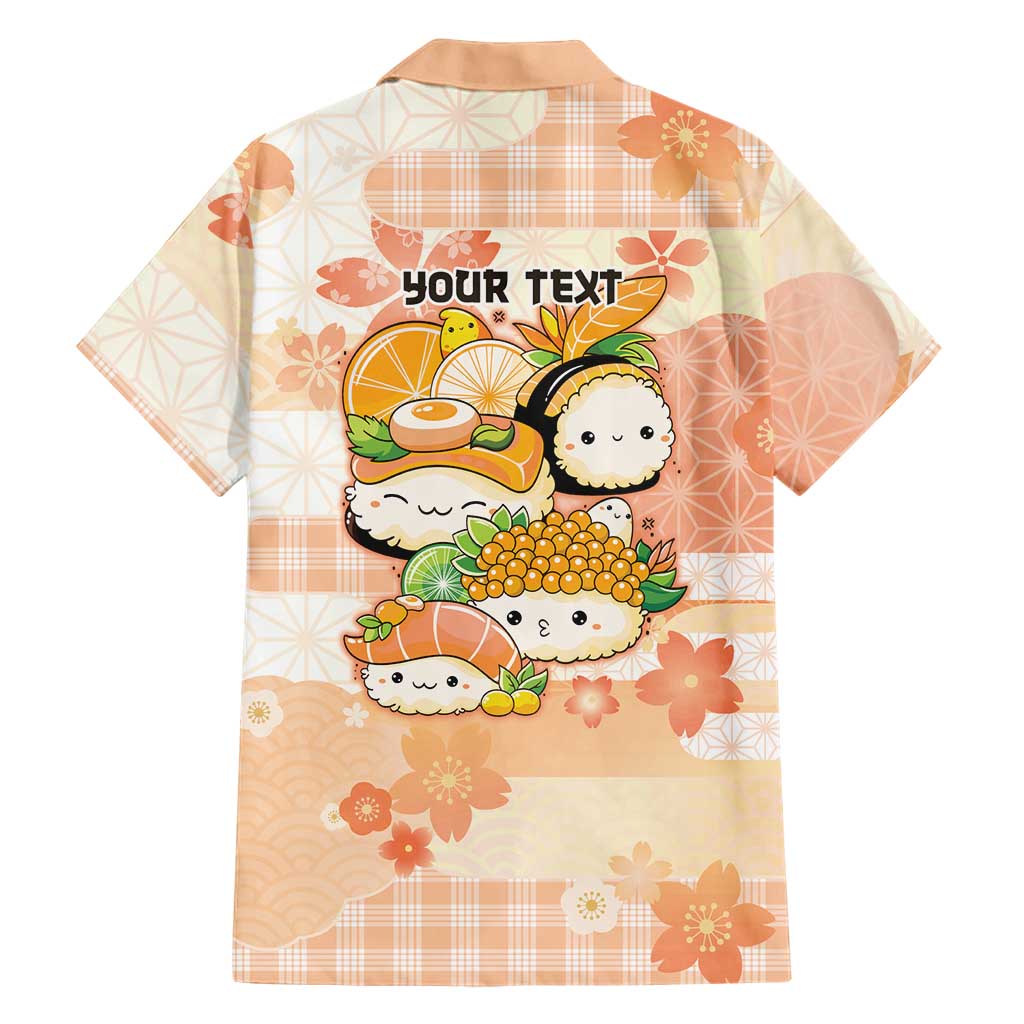 Personalized Japanese Kawaii Sushi Family Matching Off Shoulder Maxi Dress and Hawaiian Shirt Peach Wagara Palaka This Is How I Roll