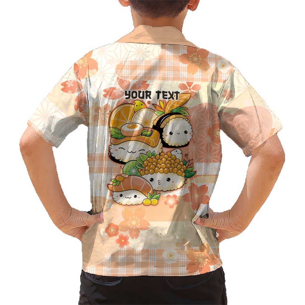 Personalized Japanese Kawaii Sushi Family Matching Off Shoulder Short Dress and Hawaiian Shirt Peach Wagara Palaka This Is How I Roll