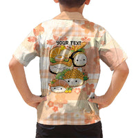 Personalized Japanese Kawaii Sushi Family Matching Off Shoulder Short Dress and Hawaiian Shirt Peach Wagara Palaka This Is How I Roll