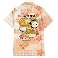 Personalized Japanese Kawaii Sushi Family Matching Off Shoulder Short Dress and Hawaiian Shirt Peach Wagara Palaka This Is How I Roll