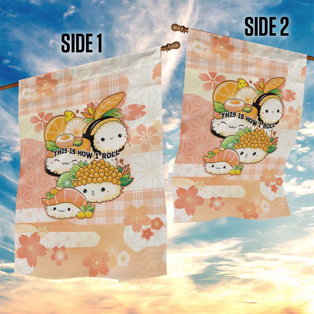 Japanese Kawaii Sushi Garden Flag Peach Wagara Palaka This Is How I Roll LT9 - Polynesian Pride