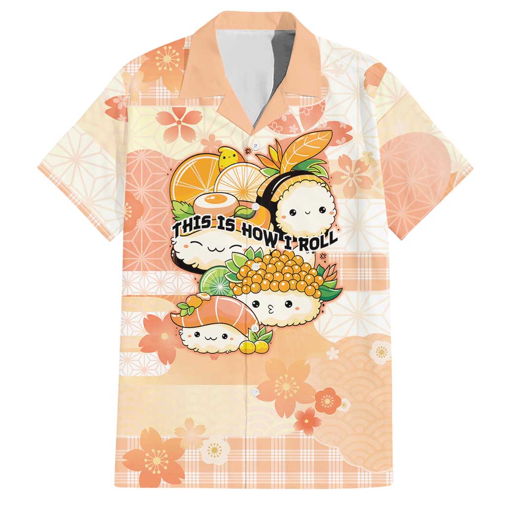 Personalized Japanese Kawaii Sushi Hawaiian Shirt Peach Wagara Palaka This Is How I Roll LT9 Peach - Polynesian Pride