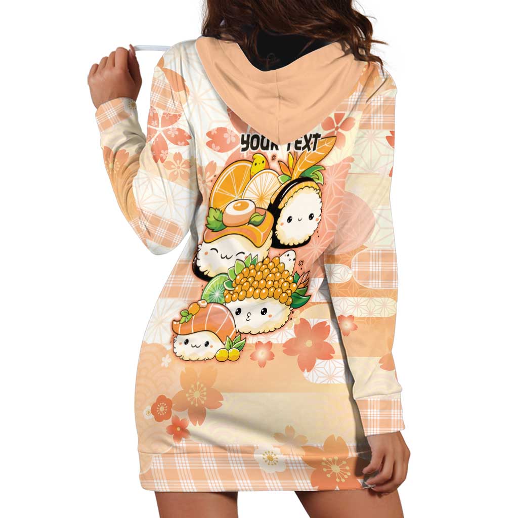 Personalized Japanese Kawaii Sushi Hoodie Dress Peach Wagara Palaka This Is How I Roll LT9 - Polynesian Pride