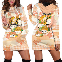 Personalized Japanese Kawaii Sushi Hoodie Dress Peach Wagara Palaka This Is How I Roll LT9 - Polynesian Pride