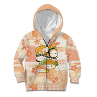 Personalized Japanese Kawaii Sushi Kid Hoodie Peach Wagara Palaka This Is How I Roll LT9 Zip Hoodie Peach - Polynesian Pride