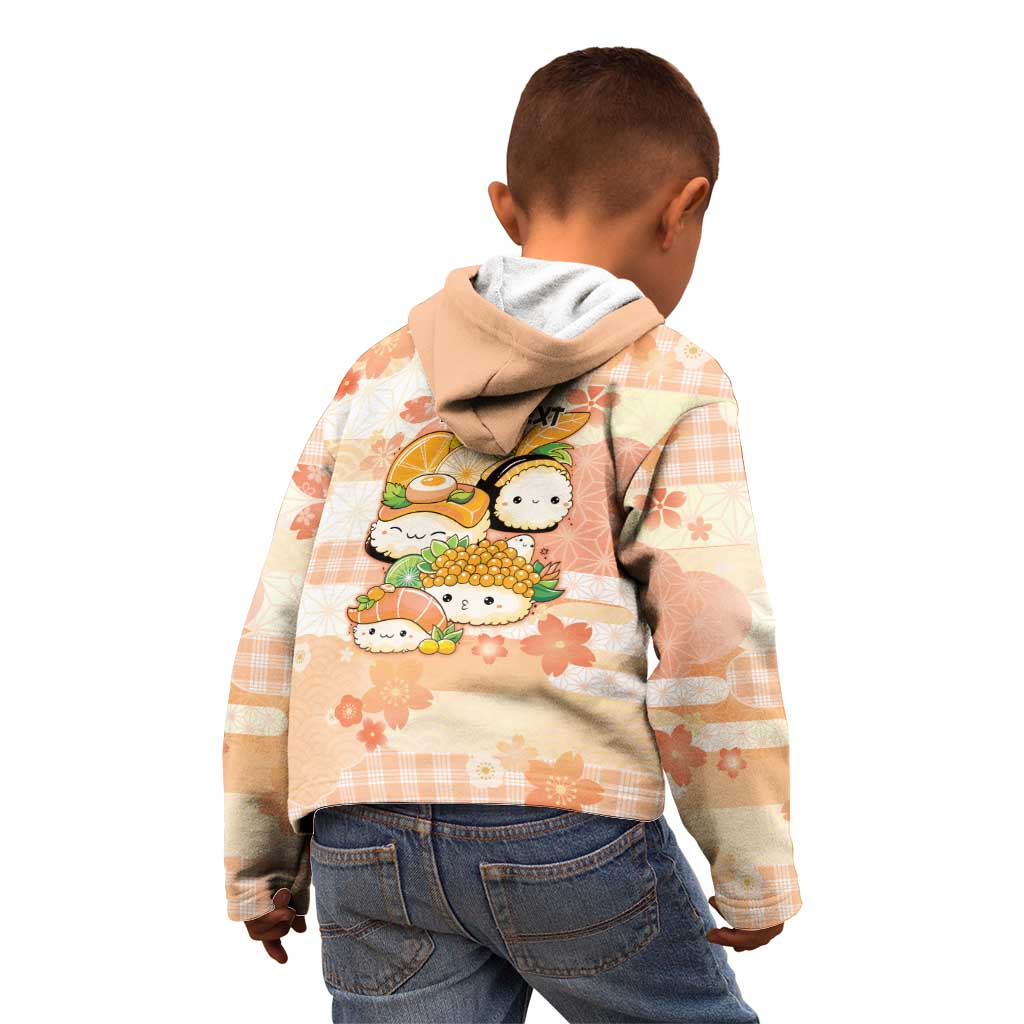 Personalized Japanese Kawaii Sushi Kid Hoodie Peach Wagara Palaka This Is How I Roll LT9 - Polynesian Pride