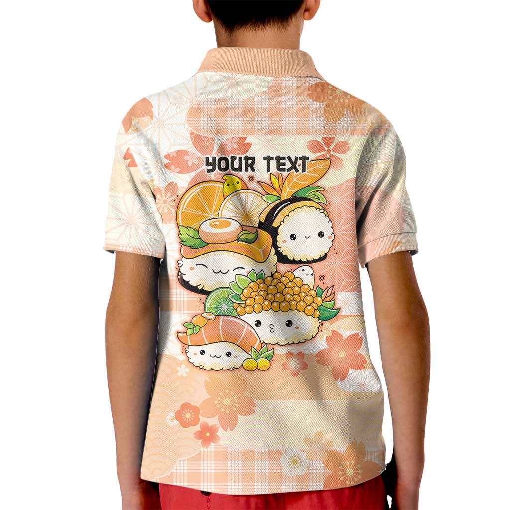 Personalized Japanese Kawaii Sushi Kid Polo Shirt Peach Wagara Palaka This Is How I Roll LT9 - Polynesian Pride