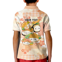 Personalized Japanese Kawaii Sushi Kid Polo Shirt Peach Wagara Palaka This Is How I Roll LT9 - Polynesian Pride