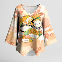 Personalized Japanese Kawaii Sushi Kimono Sleeve Blouse Peach Wagara Palaka This Is How I Roll LT9 Female Peach - Polynesian Pride