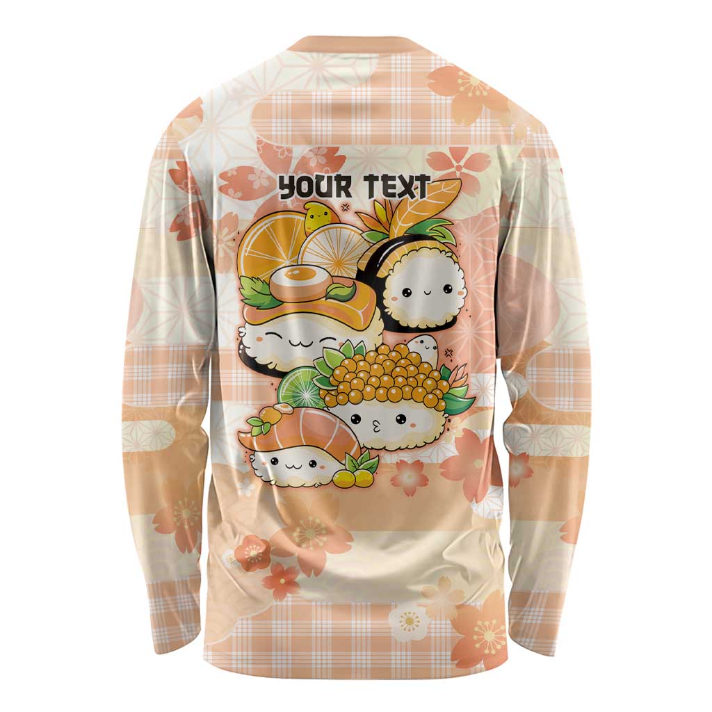 Personalized Japanese Kawaii Sushi Long Sleeve Shirt Peach Wagara Palaka This Is How I Roll LT9 - Polynesian Pride