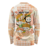 Personalized Japanese Kawaii Sushi Long Sleeve Shirt Peach Wagara Palaka This Is How I Roll LT9 - Polynesian Pride